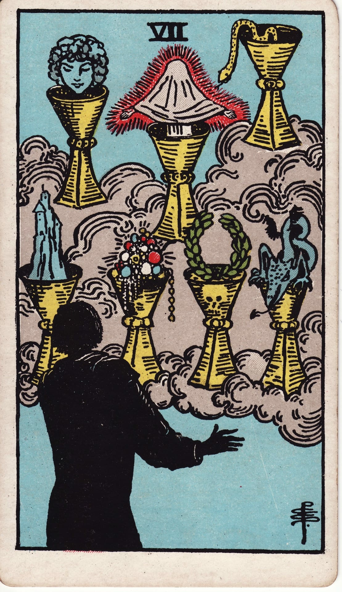 Seven of CUps - Tarot Minor Arcana