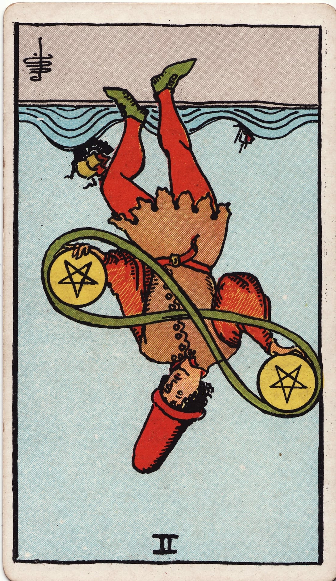 Two Of Pentacles Reversed - Tarot Minor Arcana