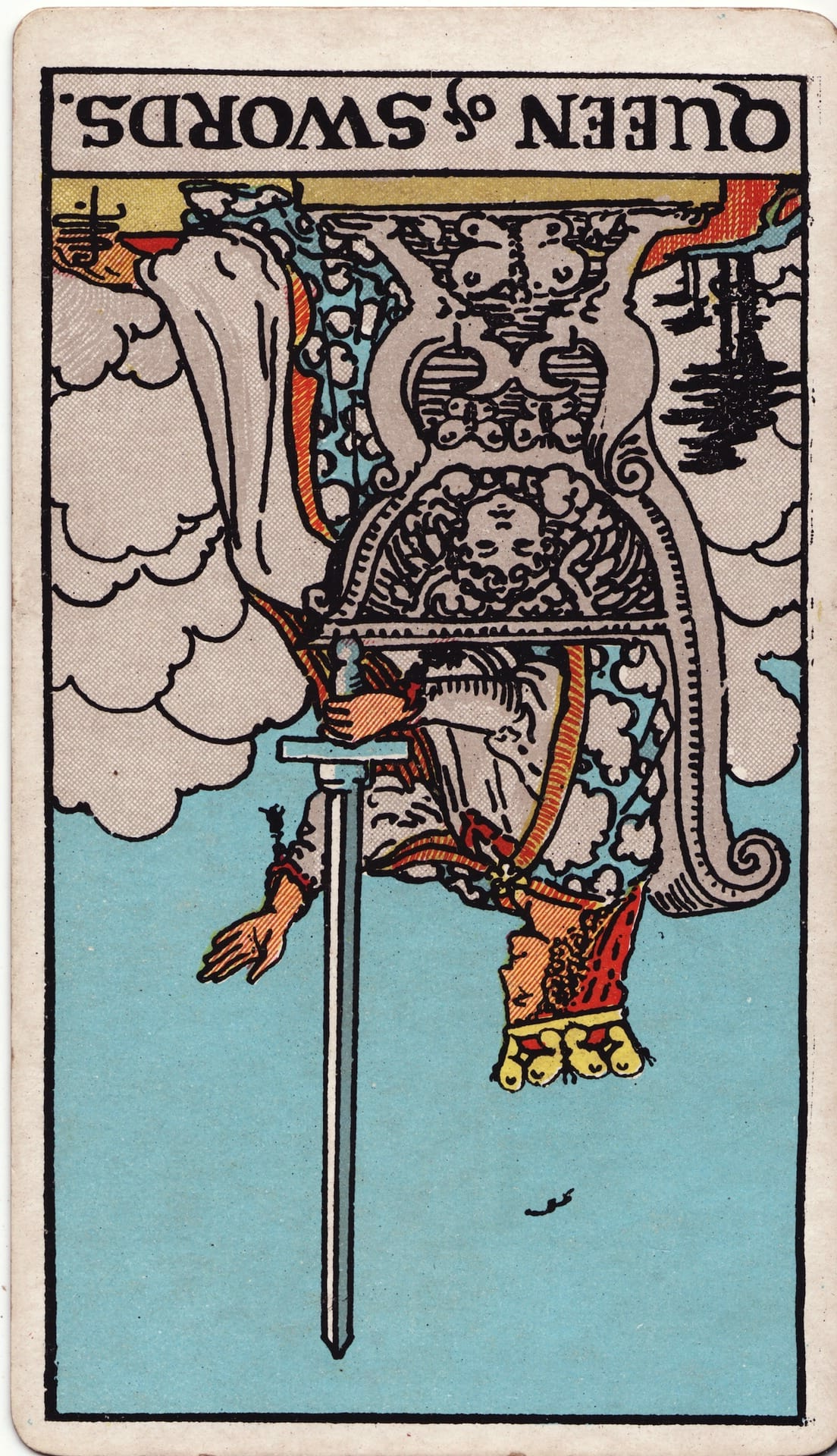 Queen of Swords Reversed - Tarot Minor Arcana