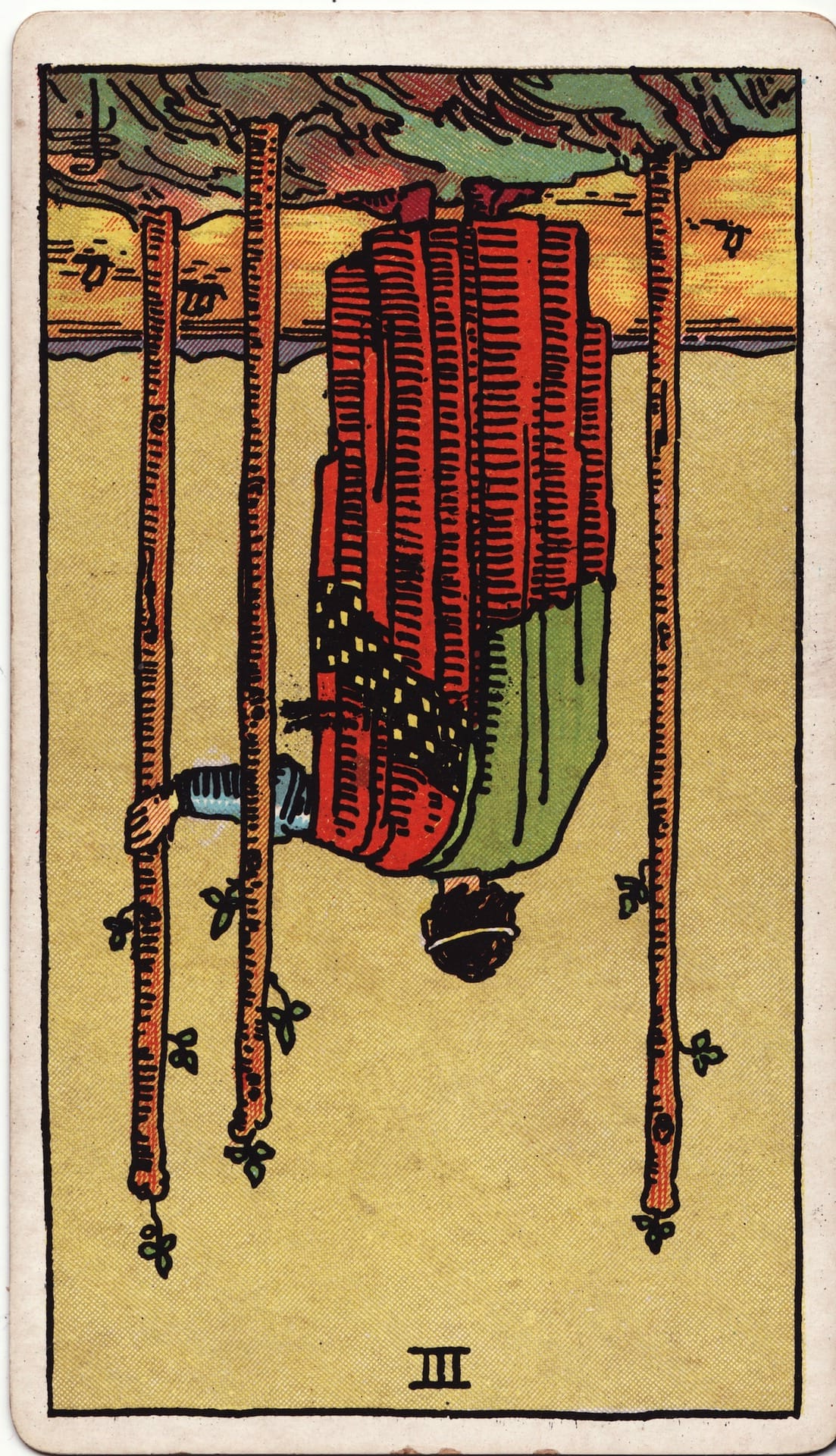 Three of Wands Reversed - Tarot Minor Arcana