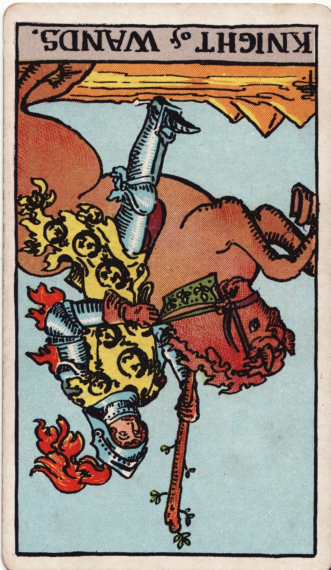 knight of Wands Reversed- Tarot Minor Arcana